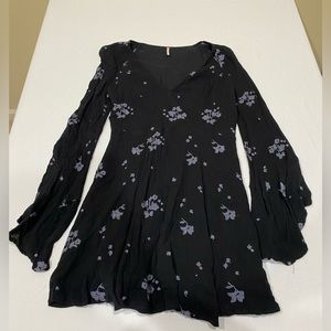Free People Black Floral Dress